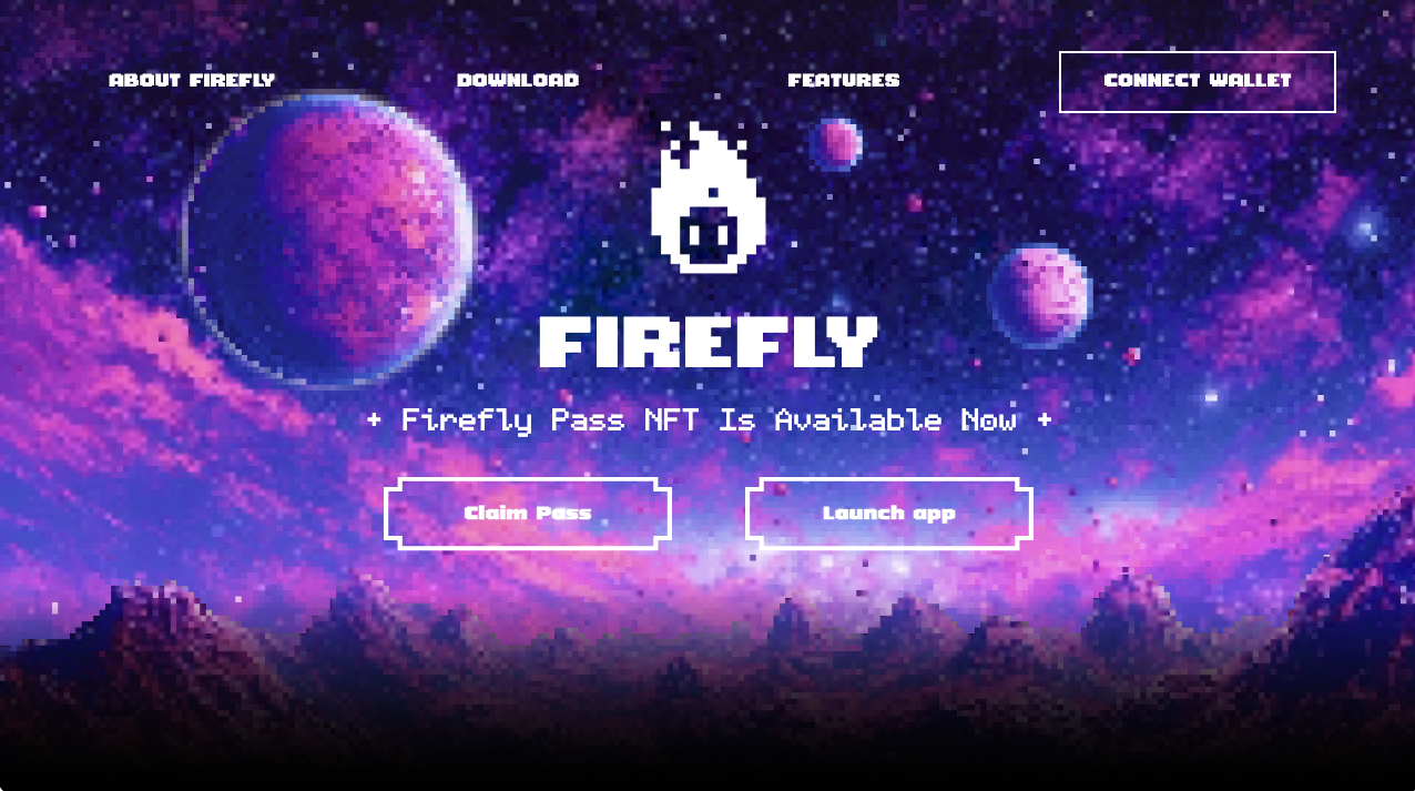 screenshot of firefly land website